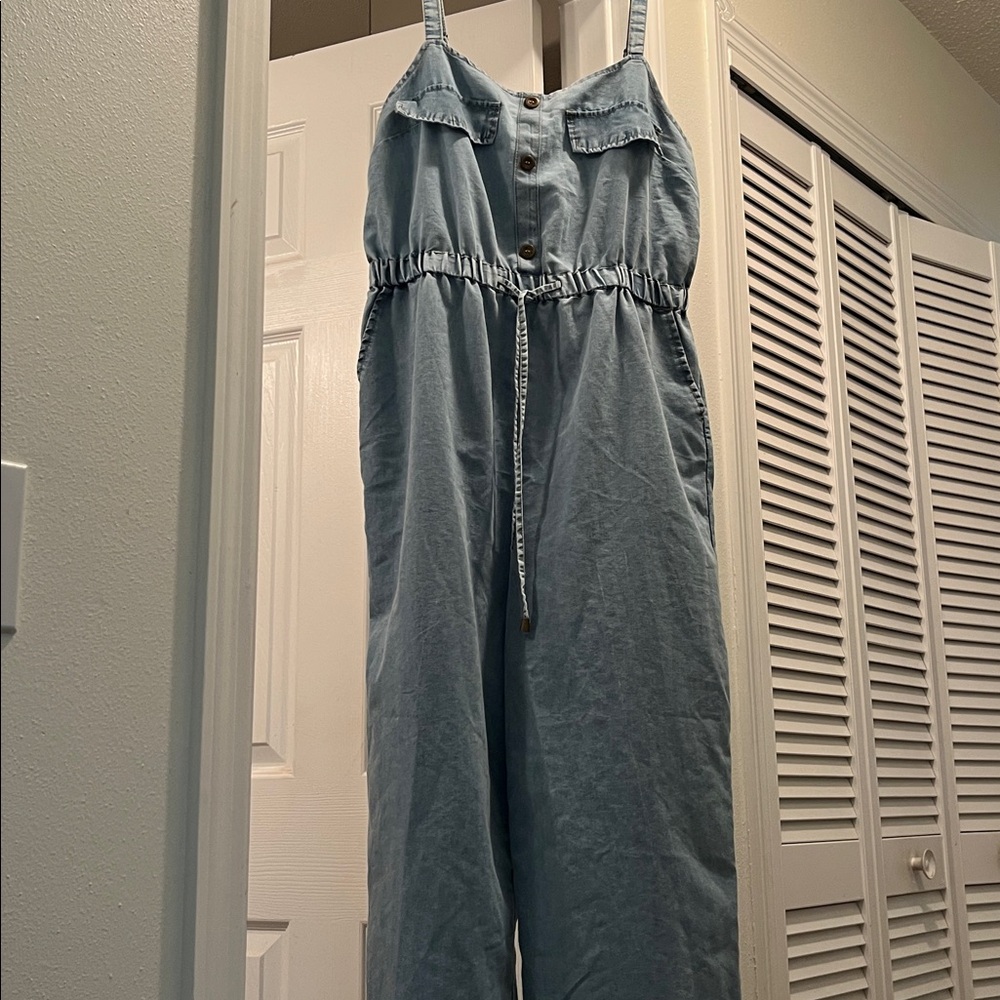 Indulge inStyle Light Blue Denim Jumpsuit - Picture 2 of 8